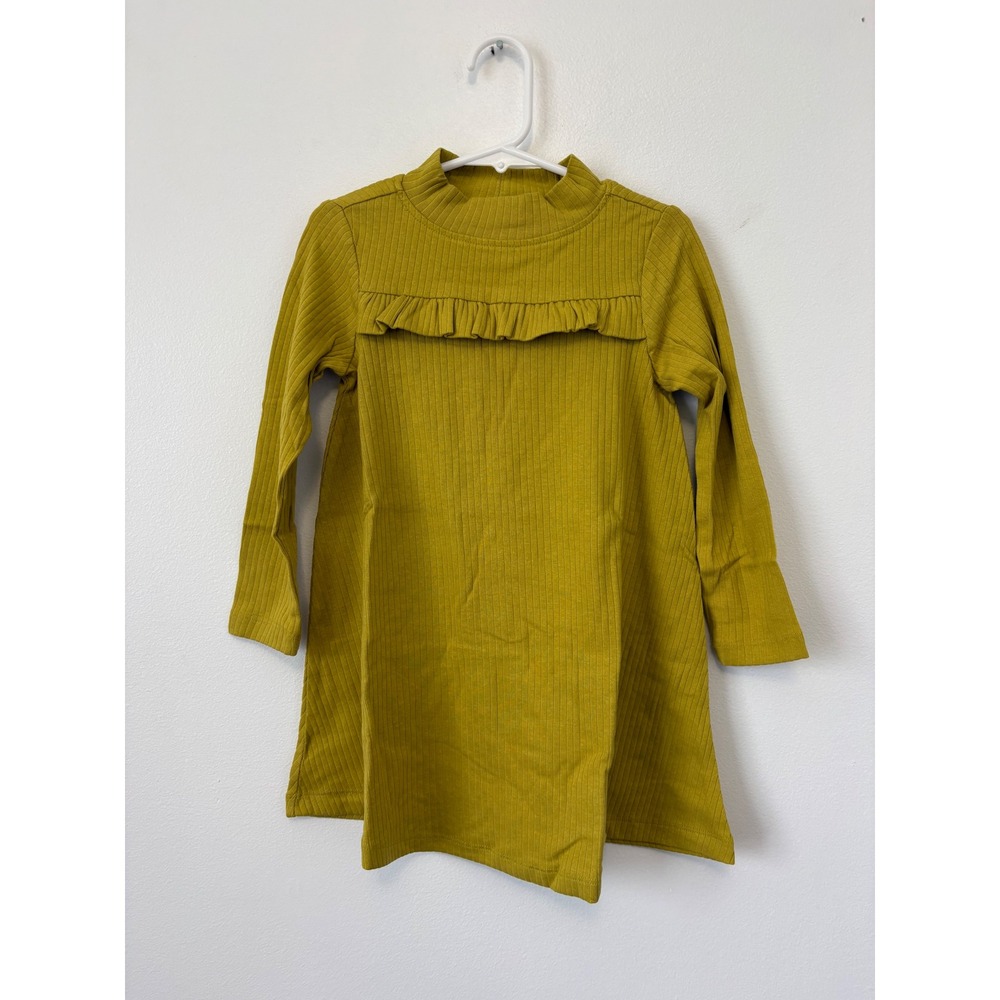 Hanna Andersson Long Sleeve Mock Turtleneck Dress  Parakeet Green Size 4 – NWOT - Picture 2 of 4